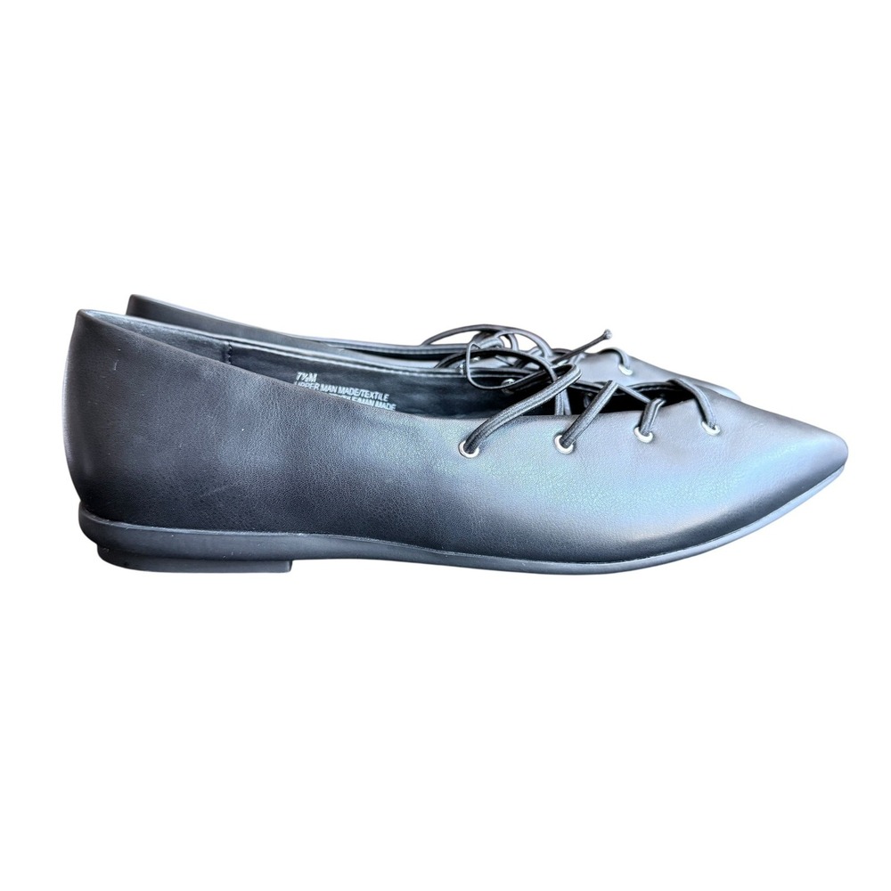 Aerosoles Diletta Black Lace Up Pointed Toe Flats Shoes Womens Size 7.5 M NEW - Picture 4 of 12